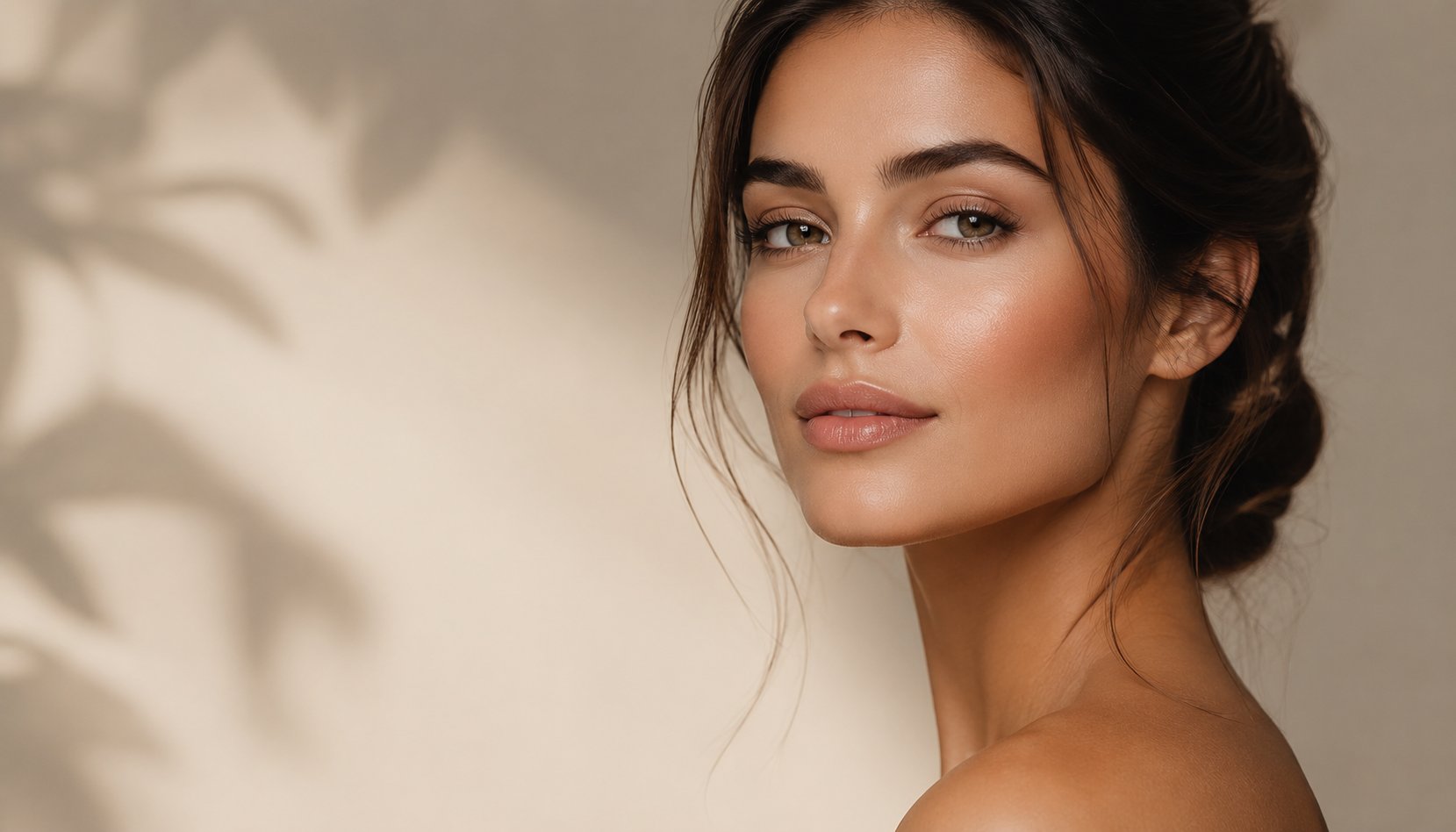Retrato de mulher com pele saudável, cliente Esthetic Beauty