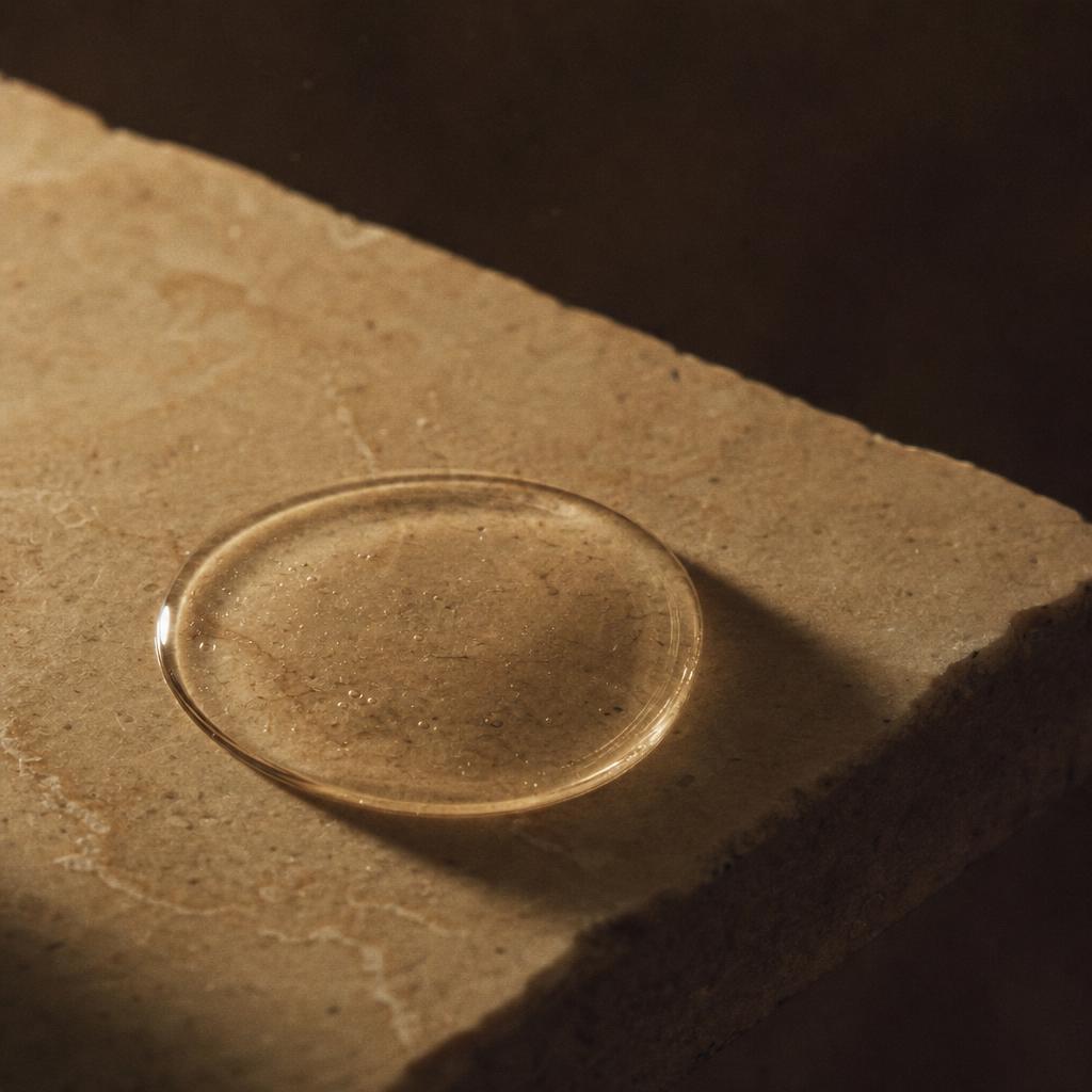 Sérum se espalhando sobre pedra